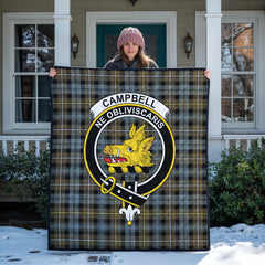 Campbell Argyll Weathered Tartan Crest Quilt