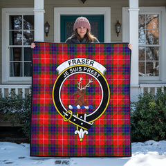 Fraser (of Lovat) Modern Tartan Crest Quilt