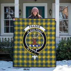 Fraser (of Lovat) Yellow Tartan Crest Quilt