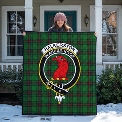 Halkerston Tartan Crest Quilt