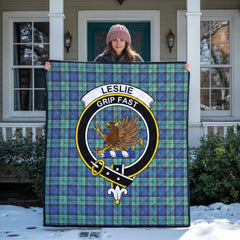 Leslie Hunting Ancient Tartan Crest Quilt