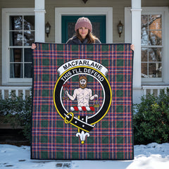 MacFarlane Hunting Modern Tartan Crest Quilt