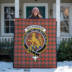 MacPherson Weathered Tartan Crest Quilt