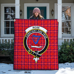 Rose Modern Tartan Crest Quilt