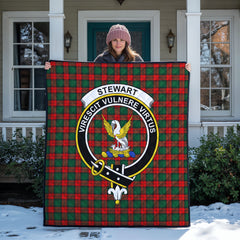 Stewart Atholl Modern Tartan Crest Quilt