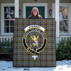 Stewart Hunting Weathered Tartan Crest Quilt