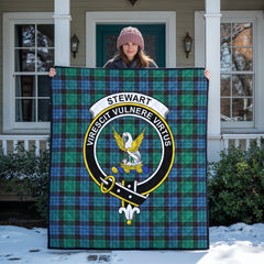 Stewart Old Ancient Tartan Crest Quilt