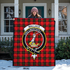 Wallace Hunting Red Tartan Crest Quilt