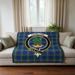 Hamilton Hunting Modern Tartan Crest Quilt