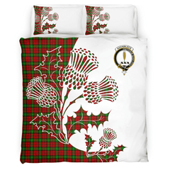 Auchinleck Of Affleck Tartan Crest Bedding Set - Thistle Style