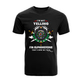 Elphinstone Tartan Crest T-shirt - I'm not yelling style