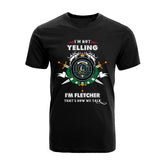 Fletcher Tartan Crest T-shirt - I'm not yelling style