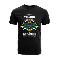 Fletcher Tartan Crest T-shirt - I'm not yelling style