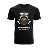 Forrester Tartan Crest T-shirt - I'm not yelling style