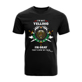 Gray Tartan Crest T-shirt - I'm not yelling style