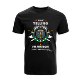 Watson Tartan Crest T-shirt - I'm not yelling style