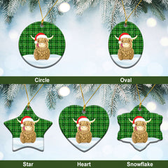 Clephan (or Clephane) Tartan Christmas Ceramic Ornament - Highland Cows Style