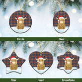 Fraser (of Lovat) Hunting Modern Tartan Christmas Ceramic Ornament - Highland Cows Style