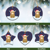 Greer Tartan Christmas Ceramic Ornament - Highland Cows Style