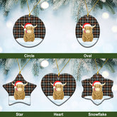 Gunn Weathered Tartan Christmas Ceramic Ornament - Highland Cows Style