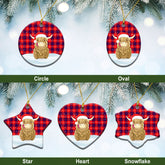 Hamilton Modern Tartan Christmas Ceramic Ornament - Highland Cows Style