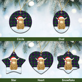Inglis Modern Tartan Christmas Ceramic Ornament - Highland Cows Style