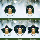 Keith Modern Tartan Christmas Ceramic Ornament - Highland Cows Style