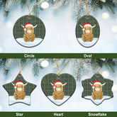 Kelly Dress Tartan Christmas Ceramic Ornament - Highland Cows Style
