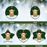 Lundin Tartan Christmas Ceramic Ornament - Highland Cows Style