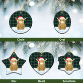 MacAulay Hunting Ancient Tartan Christmas Ceramic Ornament - Highland Cows Style