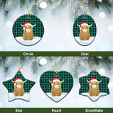 MacKenzie Ancient Tartan Christmas Ceramic Ornament - Highland Cows Style