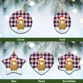 MacPherson Hunting Modern Tartan Christmas Ceramic Ornament - Highland Cows Style