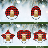 Majoribanks Tartan Christmas Ceramic Ornament - Highland Cows Style