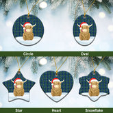 Marshall Tartan Christmas Ceramic Ornament - Highland Cows Style