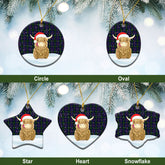 McLafferty Tartan Christmas Ceramic Ornament - Highland Cows Style