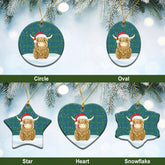 Montgomery Ancient Tartan Christmas Ceramic Ornament - Highland Cows Style