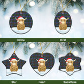 Ogilvie Hunting Modern Tartan Christmas Ceramic Ornament - Highland Cows Style