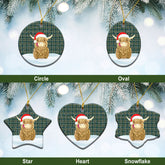 Scott Green Ancient Tartan Christmas Ceramic Ornament - Highland Cows Style