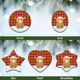 Scrymgeour Tartan Christmas Ceramic Ornament - Highland Cows Style