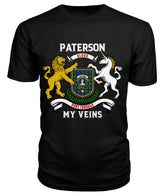 Paterson Tartan Crest 2D T-shirt - Blood Runs Through My Veins Style