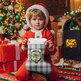 Douglas Grey Modern Tartan Crest Christmas Stocking