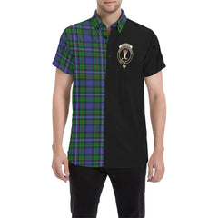 Robertson Hunting Modern Family Tartan Crest Men Shirt - Half Style