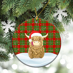 Callander Tartan Christmas Ceramic Ornament - Highland Cows Style
