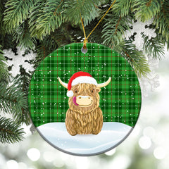 Clephan (or Clephane) Tartan Christmas Ceramic Ornament - Highland Cows Style
