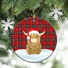 McClure Tartan Christmas Ceramic Ornament - Highland Cows Style