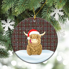 Nicolson Hunting Weathered Tartan Christmas Ceramic Ornament - Highland Cows Style