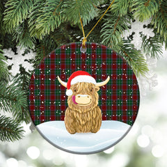 Redpath Tartan Christmas Ceramic Ornament - Highland Cows Style