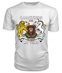 Carruthers Tartan Crest 2D T-shirt - Blood Runs Through My Veins Style