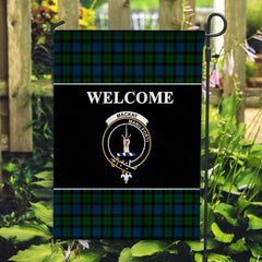 MacKay Tartan Crest Black Garden Flag