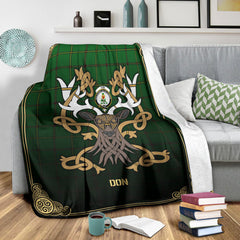 Don Tartan Crest Premium Blanket - Celtic Stag style